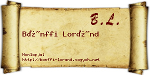 Bánffi Loránd névjegykártya